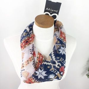 HE Southwest Boho Floral Infinity Scarf
